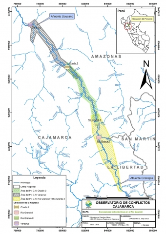 Mapa Concesiones Hidroeléctricas en el Marañón, Cajamarca
