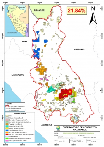 Mapa Concesiones Mineras Cajamarca (2021)